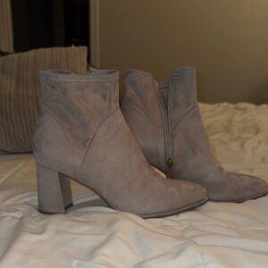Grey Suede Ankle Booties